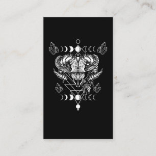 Aries Skull Wicca Occult Crescent Moon Witchcraft Visitekaartje