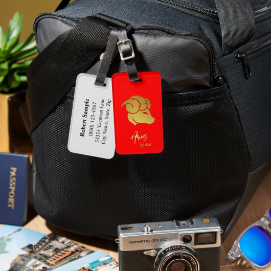 Aries Sterrenbeeld Bagage Label (Voorkant /achterkant)