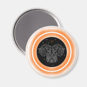 Aries Symbol – Minimal Astrology Emblem Magneet (Voorkant / Achterkant)