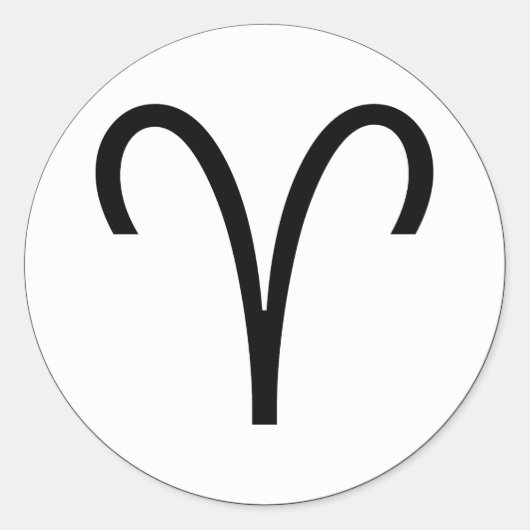 Aries-symbool Ronde Sticker (Voorkant)