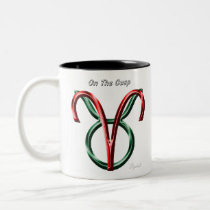 Aries Taurus op het cardiologisch logo van de usp Tweekleurige Koffiemok
