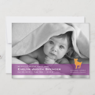 Aries the Ram Photo Birth Announcement Kaart
