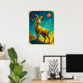 Aries the Ram Zodiac Sign Poster (Thuiskantoor)