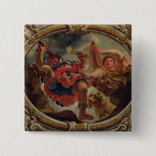 Aries, van de Tekenen van de Zodiac Vierkante Button 5,1 Cm