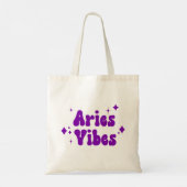 Aries Vibes Zodiaal Astrology Paars Stars Canvas t Tote Bag (Achterkant)