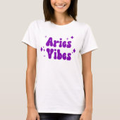 Aries Vibes Zodiac Astrologie Purple Stars T-shirt (Devant)