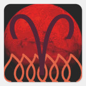 Aries Vierkante Sticker (Voorkant)