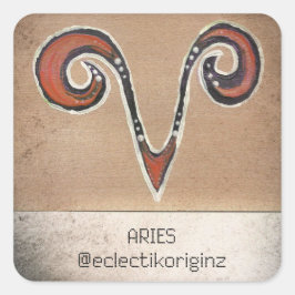 Aries Vierkante Sticker