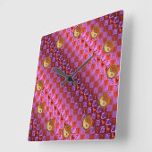 Aries & Wood Rooster Vierkante Klok (Hoek)