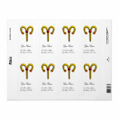 ARIES ZODIAC BIRTHDAY Red Ruby Etiket (Full Sheet)