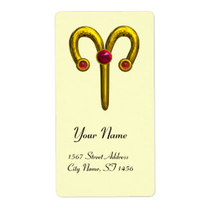 ARIES ZODIAC BIRTHDAY Red Ruby Etiket
