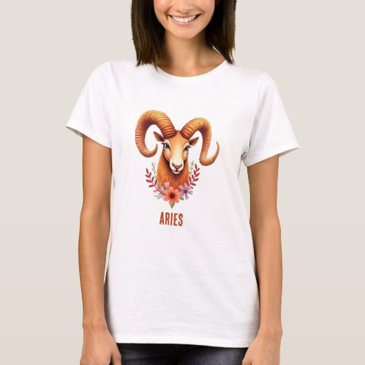 Aries zodiac boho watercolor T-Shirt (Devant)