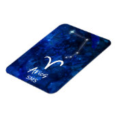 Aries Zodiac Constellation Blue Galaxy Monogram Magneet (Linkerzijde)