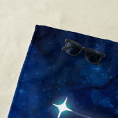 Aries Zodiac Constellation Blue Galaxy Monogram Strandlaken (In situ)