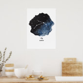 Aries Zodiac Constellation Waterverf Poster (Keuken)