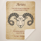 Aries Zodiac Design with Bold Aries Affirmations  Sherpa Deken (Voorkant)
