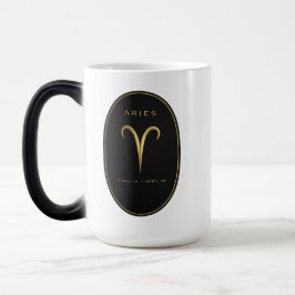 Aries Zodiac Mug – Black & Gold Luxury Emblem | Bl Magische Mok