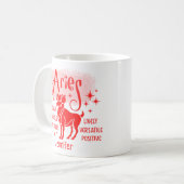 Aries Zodiac Personalized Traits Horoscope Koffiemok (Voorkant links)