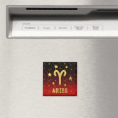 Aries Zodiac Rouge et or Magnet (In Situ (Lave-vaisselle))