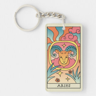 Aries Zodiac Sign Abstract Art  Sleutelhanger