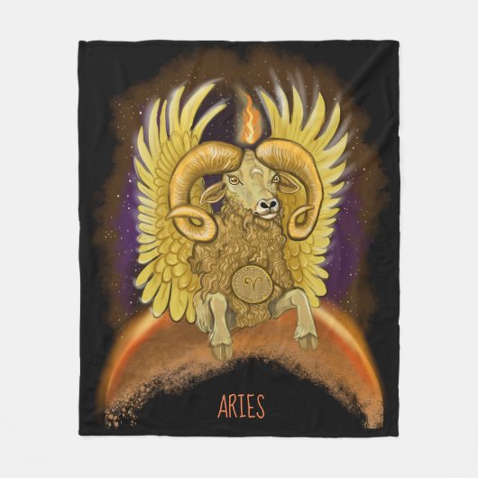 Aries Zodiac Sign Fleece Deken (Voorkant)