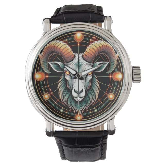 Aries Zodiac Sign Horloge (Voorkant)