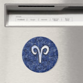 Aries Zodiac Sign on Navy Blue Digital Camo Magneet (Insitu (Vaatwasser))