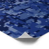 Aries Zodiac Sign on Navy Blue Digital Camo Poster (Hoek)