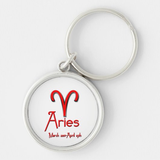 Aries-Zodiac Sign/Red Sleutelhanger (Voorkant)