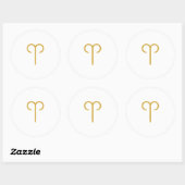 Aries Zodiac Sign Ronde Sticker (Vel)