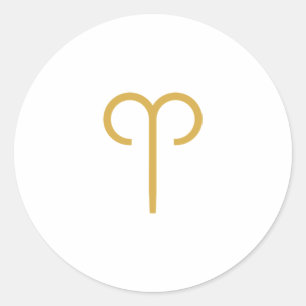 Aries Zodiac Sign Ronde Sticker