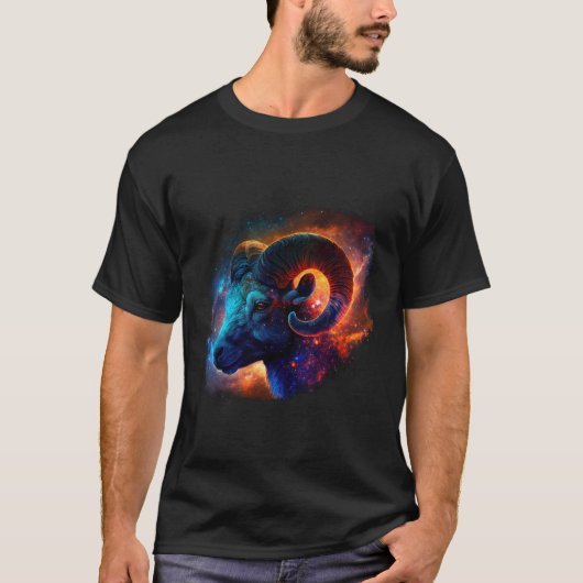 Aries Zodiac Star Sign Basic T-Shirt (Devant)