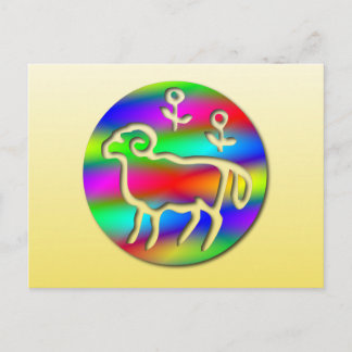 Aries Zodiac Star Sign Color Aura Briefkaart