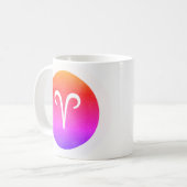 Aries Zodiac Star Sign Modern Koffiemok (Voorkant links)