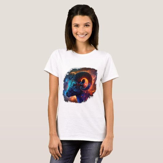 Aries Zodiac Star Sign Woman's Basic T-Shirt (Devant entier)