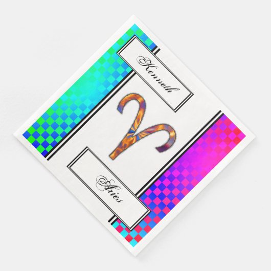 Aries Zodiac Symbol Element van Kenneth Yoncich Servet (Hoek)