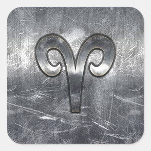 Aries Zodiac Symbol Industrial Style Vierkante Sticker