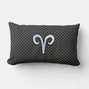 Aries Zodiac Symbool Black Carbon Fiber Decor Kussen