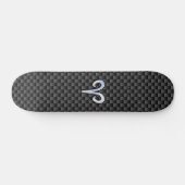 Aries Zodiac Symbool Black Carbon Fiber Decor Skateboard (Horizontaal)