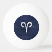 Aries Zodiac Symbool Navy Blue Carbon Fiber Style Pingpongballen (Achterkant)