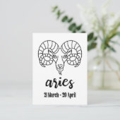 Aries, Zodiac-teken Briefkaart (Staand voorkant)