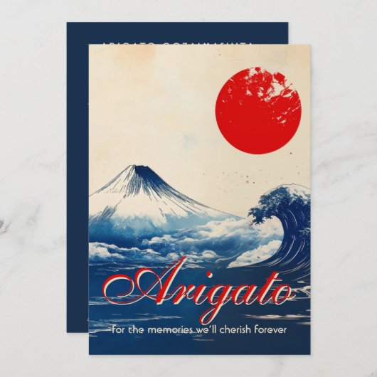 Arigato Japanse Harmonie met Fuji Bedankkaart (Voorkant / Achterkant)