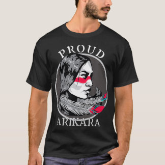 Arikara American Tribe Warrior Girl Feather T-shirt