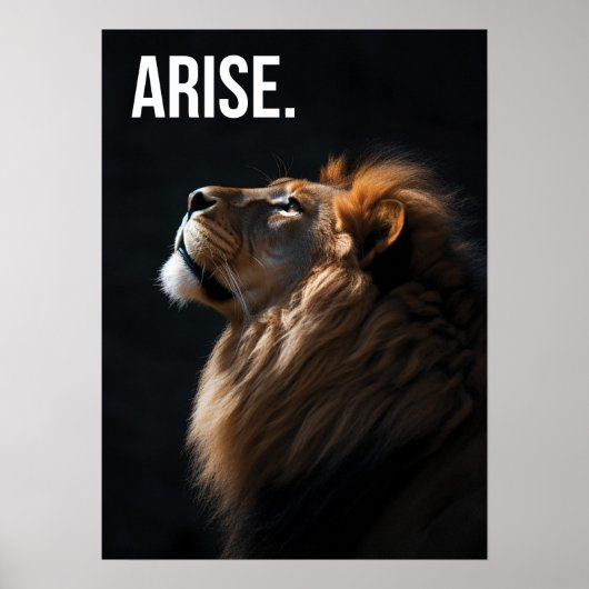 Arise - Lion - Succes, Workout - Motivatie Poster (Voorkant)