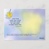 Arise, Shine. Briefkaart (Achterkant)