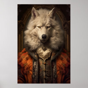 Aristocratisch wolfportret, Renaissance dierlijke Poster