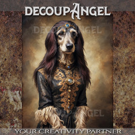 Aristocratische Afghaanse hond - Decoupage- Tissuepapier