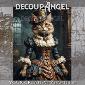 Aristocratische Kitten Portret - Decoupage- Tissuepapier