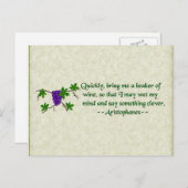 Aristophanes Wine Quote Briefkaart (Voorkant / Achterkant)