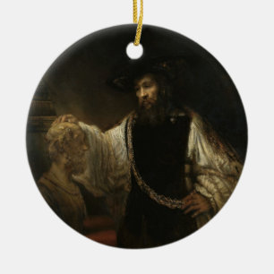 Aristoteles (384-322 voor Christus) met een buste Keramisch Ornament
